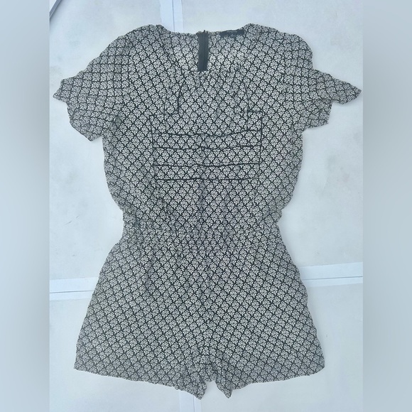 MADEWELL Romper Voyageur Silk with Pockets Small black white pattern - Picture 3 of 8